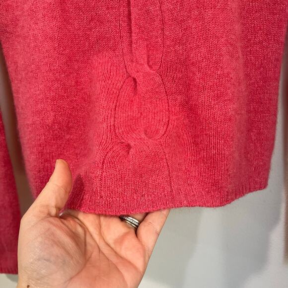 Kinross Cashmere Pink Mock Neck Button Cardigan Soft Cozy Minimalist XS - Picture 3 of 8